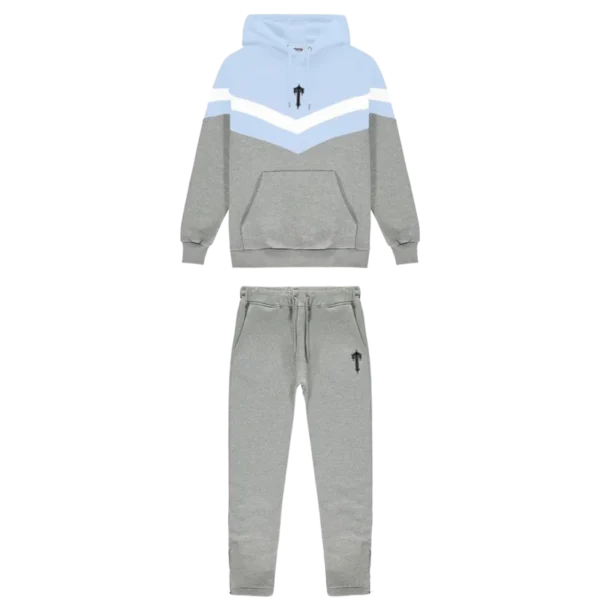 TS Light Blue & Grey V-Striped Tracksuit